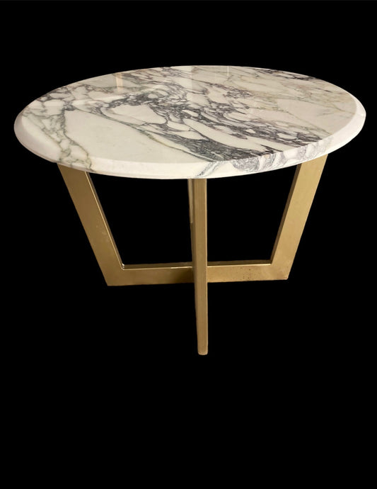 Table à manger en marbre mauve monet calacatta